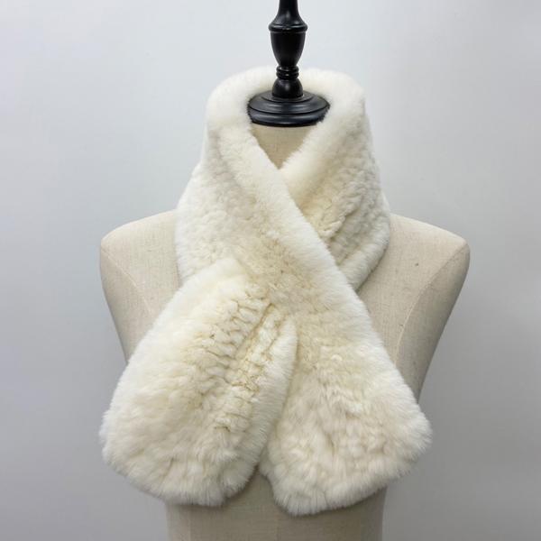 Rex Rabbit Fur Knitted Scarf Foulard Fashion Solid Shawls Rectangle Scarves for Ladies Winter Warm Real Fur Shawls