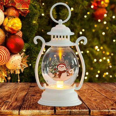 2025 Novo Globo de Neve de Natal Lanterna Com Cena de Papai Noel Lâmpada de Natal Iluminada Com Argola de Transporte Para Decoração de Natal