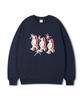 TOPBOY Running Crew Oversized Fleece-Lined Printed Sweatshirt