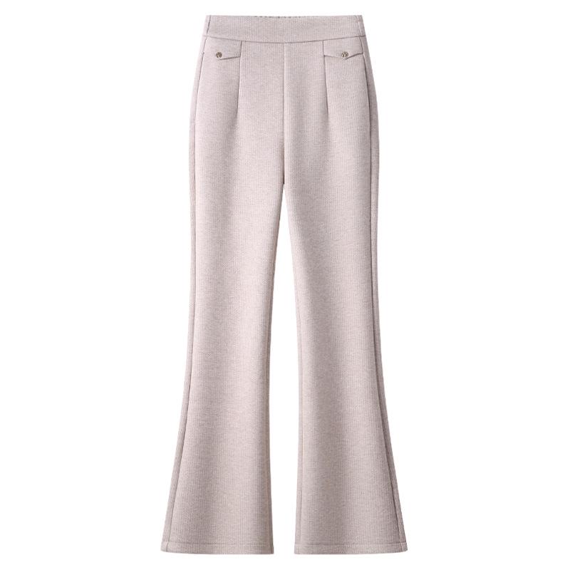 

Women s Apricot Wool Acetate Slim Fit Micro Flare Pants - High-End Autumn/Winter 2024 M кавовий