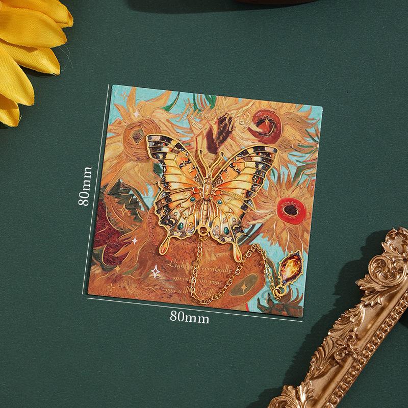 

Ретро-закладка для чтения в форме бабочки для студентов, держатель для 6 видов художественных закладок с масляной живописью, изысканные подарки для чтения