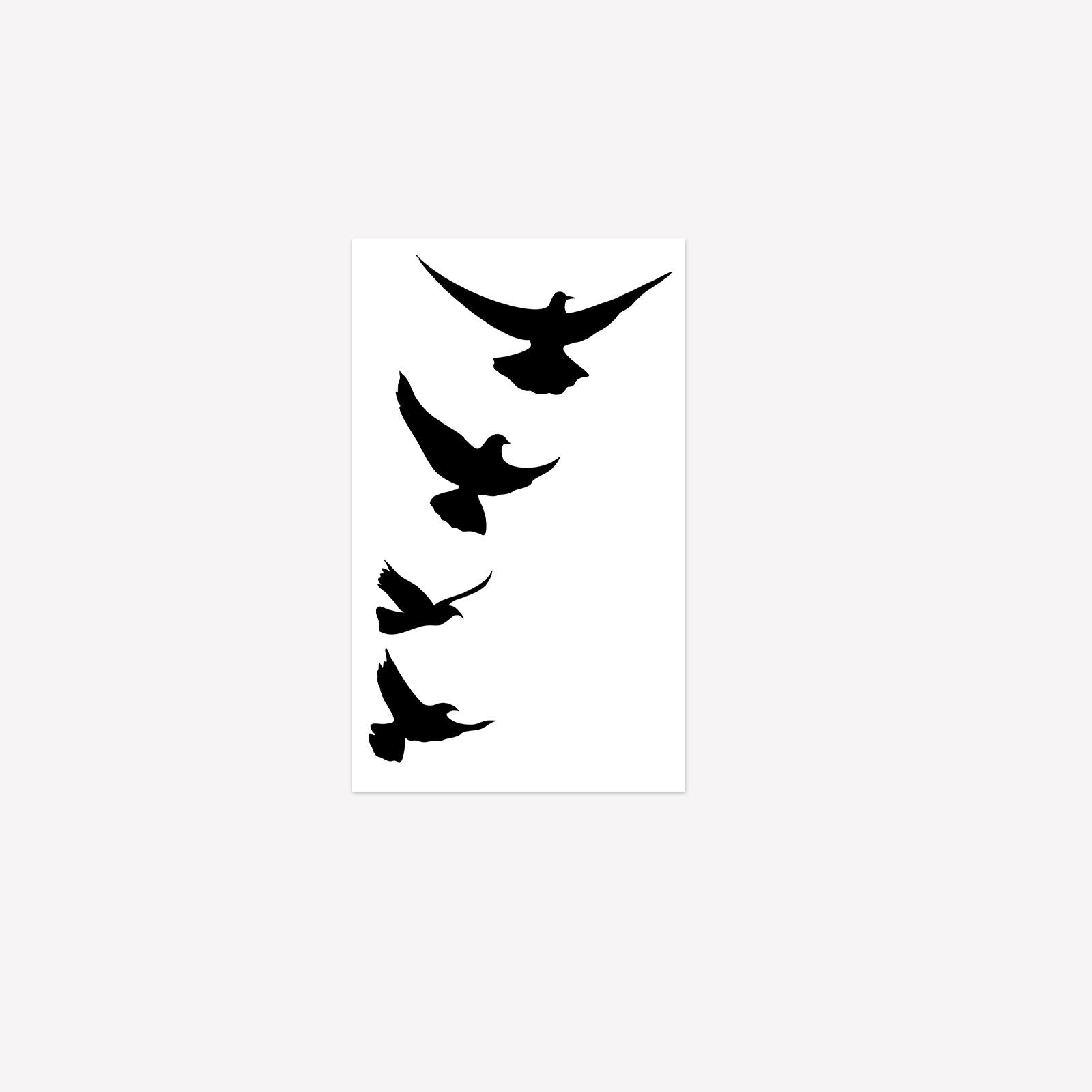 

Bird Silhouette Tattoo Sticker, Waterproof And Long-Lasting, Collarbone Model, Free Meaning 11*18