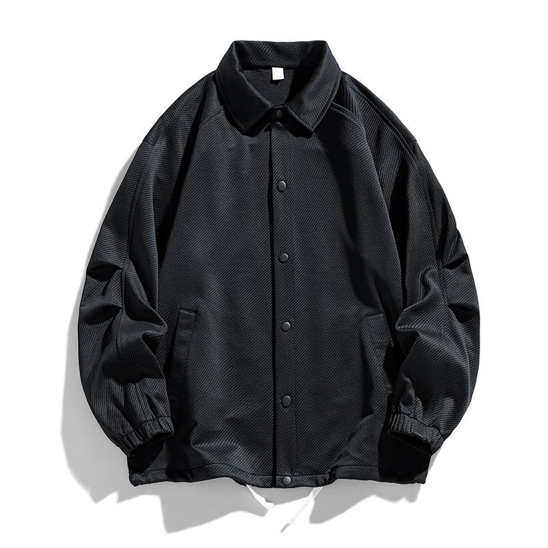 Весенняя новая куртка мужская корейский стиль повседневная мода красивая универсальная американская твиловая ретро куртка с лацканами M