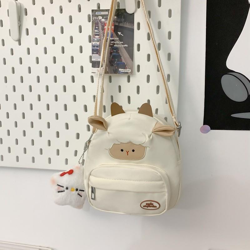 Adorable Mini Lamb Shoulder Bag Lightweight Canvas Backpack For Kids And Teens