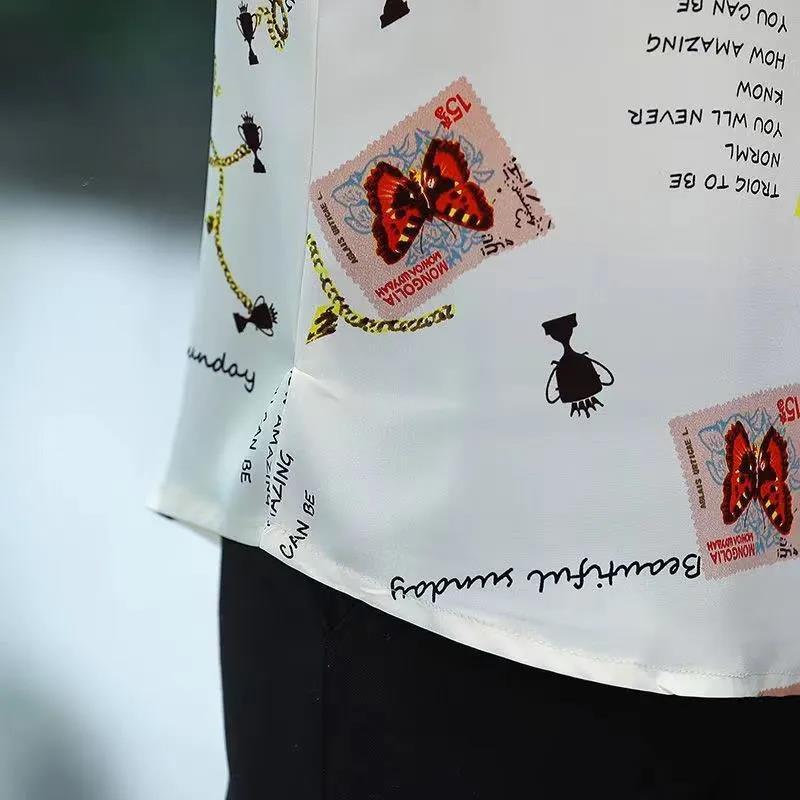 Short Sleeved Shirt for Women's Summer Ladies Loose Casual Shirt Fashionable Printed T-shirt