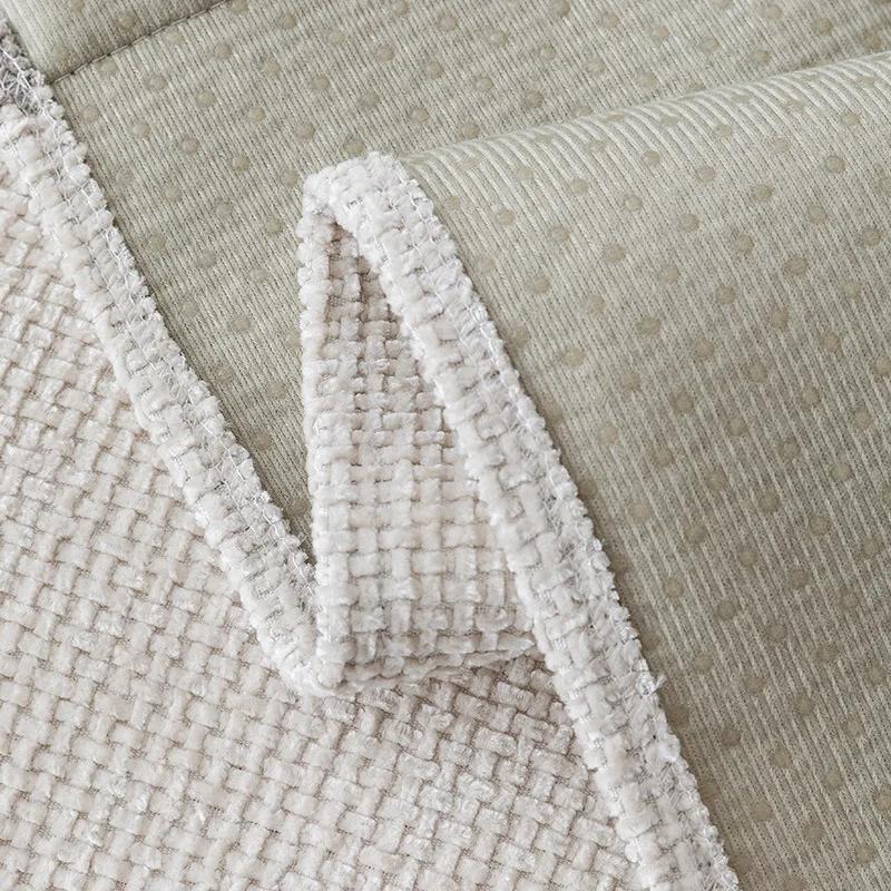 Lace Chenille Sofa Cushion Advanced Anti Slip Wear-resistant Settee Towel Pillowcase Color Blocking Living Room Sofa Dust Cover