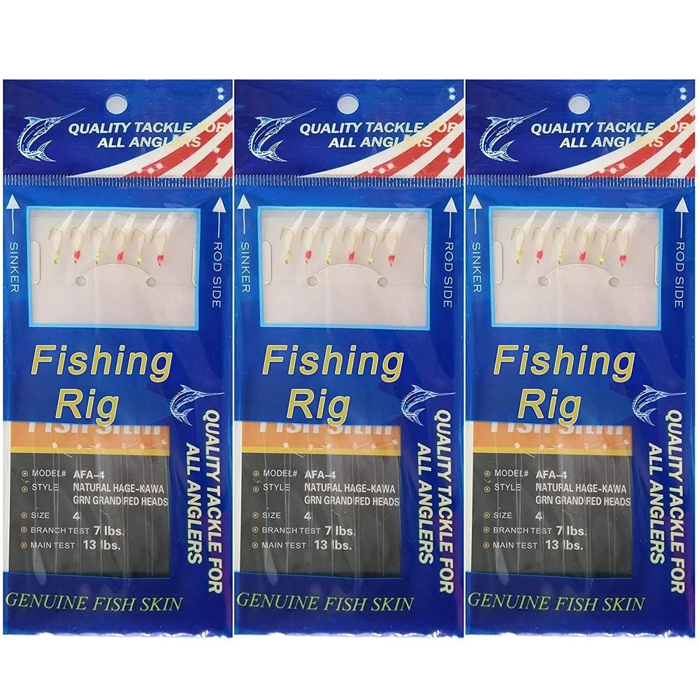 

3 шт. Рыболовные оснастки Рыболовные приманки Оснастки для наживки Светящиеся рыболовные оснастки Пресноводные Морские Оснастки из натуральной рыбьей кожи с крючками вертлюжками