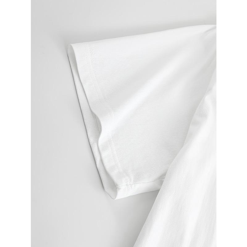 Europäische Größen Herrenmode Bedrucktes T-ShiA Schwarzer Rechteckiger Rahmen mit Weißem Vertikal gestreiftem Aufdruck T-Shirt, Mit Aufdruck auf der Rückseite