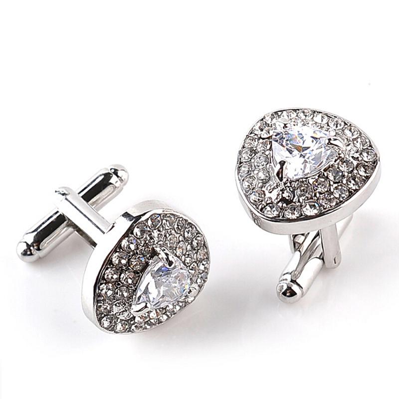 Shirt Cuff Button Triangle Zircon  Cufflink Charm Jewelry Gift
