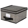 Stackable Plastic Storage Box with Lid and Label Window Clothing and Keepsake Organization Ideal Closet Bedroom Use
