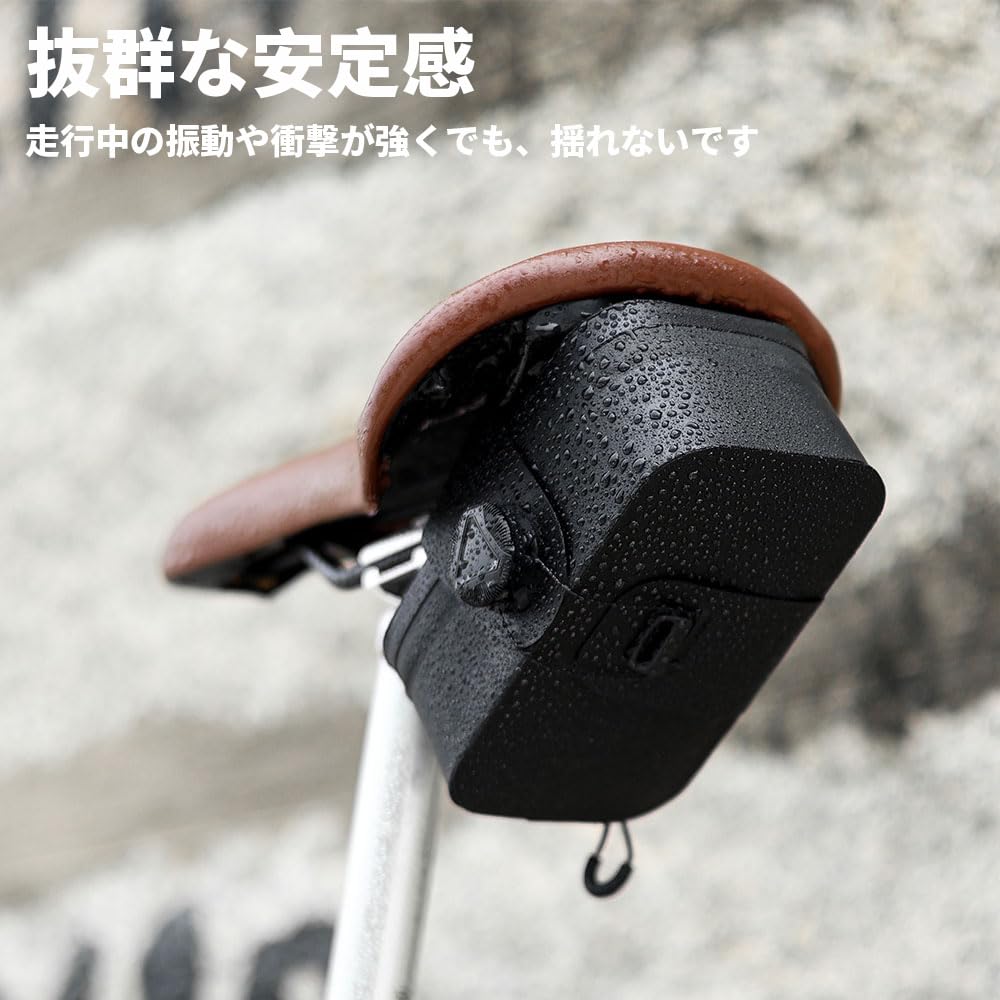 HEROUT Bicycle Saddle Road Bike with Storage for Small Items and Quick Black Bag, Small, 0.5L Capacity, Bag, Compact, Stable, Lightweight, Waterproof,