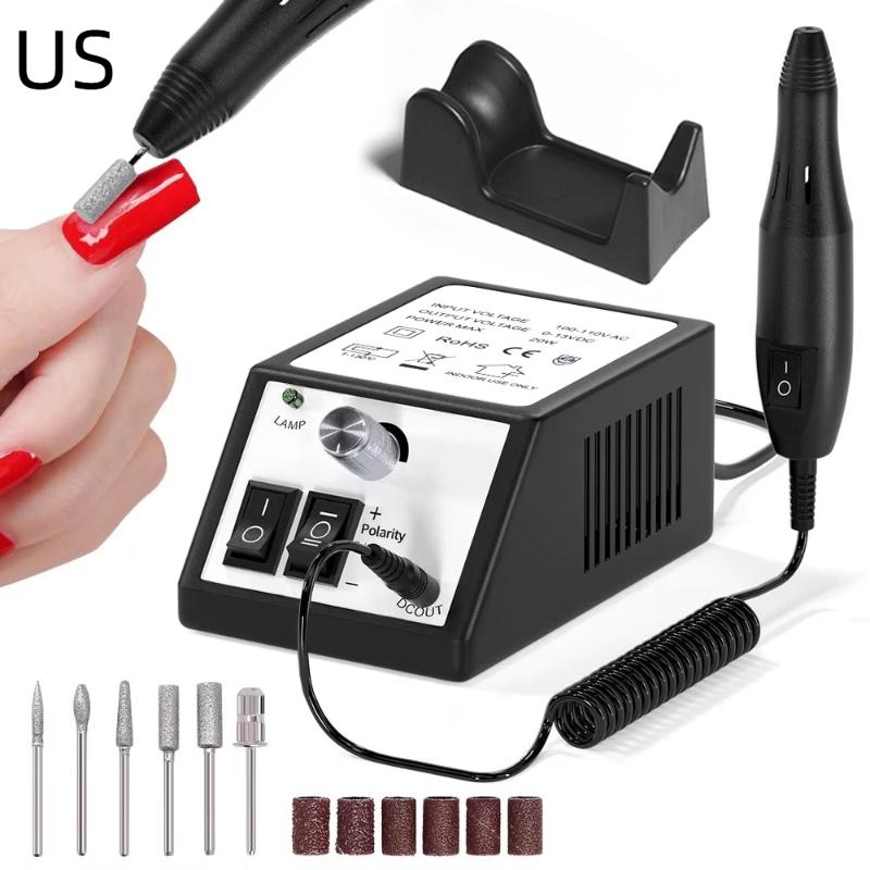 Portable Nail Drill Machine Electric Manicure Nail Polishing Head Kit For Gel Polish Professional Manicure Tool Salon Equipment