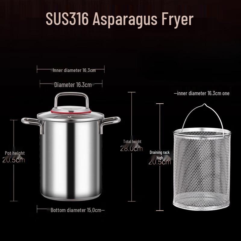 Sule 316 Stainless Steel Induction Asparagus & Pasta Pot