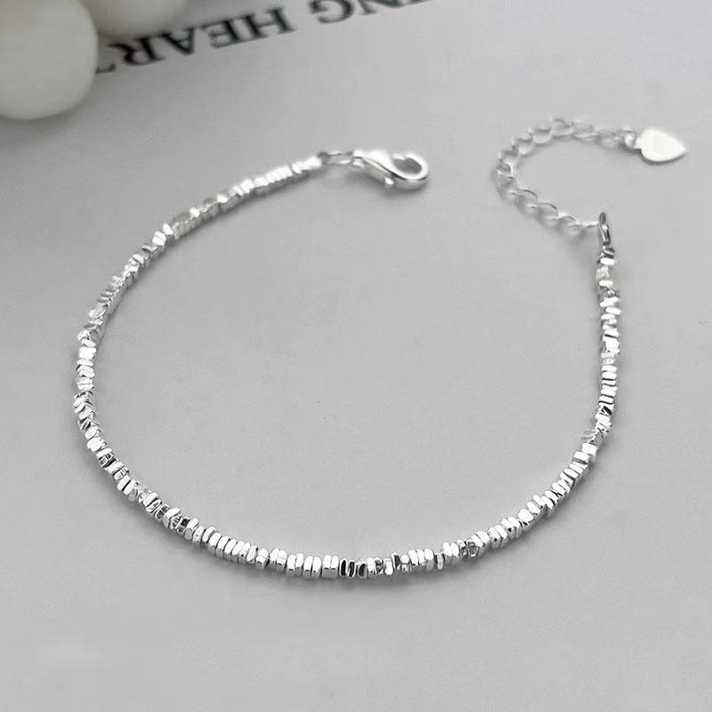 Silver Color Irregular Geometric Small Square Beaded Bracelet for Women Girl Simple Korean Jewelry Birthday Gift Dropshipping