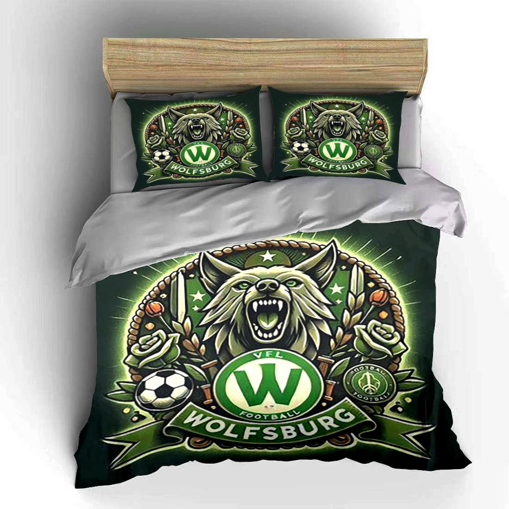 VFL Wolfsburg Football Bedding Set Bedding Duvet Cover Set Duvet Cover Pillowcases Home Decor (1 * Duvet Cover 2 * Pillowcases, without duvet insert)