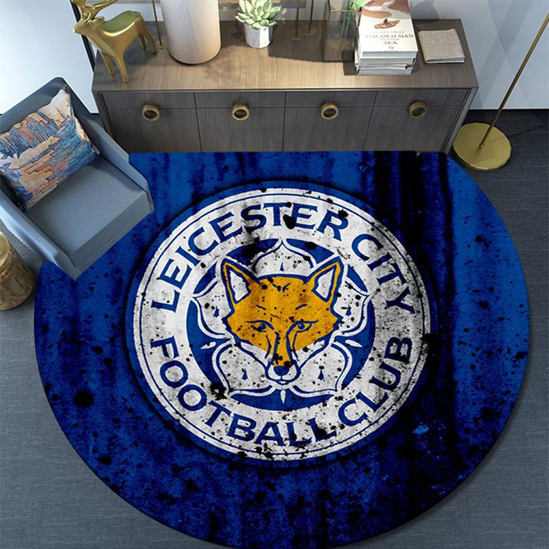 Tappeto Rotondo Stampato Leicester City, Tappeto Circolare Antiscivolo Lavabile per Soggiorno Camera da Letto Sala Giochi, Decorazione per Fan Sportivi, Regalo di Compleanno Festivo
