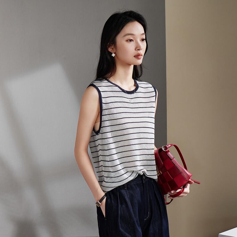 SOFSIL Women s Striped Sleeveless Knitted Vest L