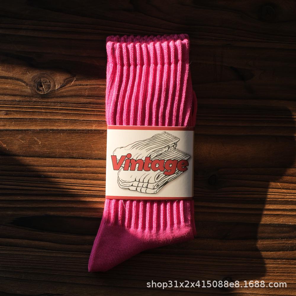 

Носки унисекс из хлопка в полоску в американском стиле — толстые, теплые, средней длины, для осени/зимы Unisex 36-44