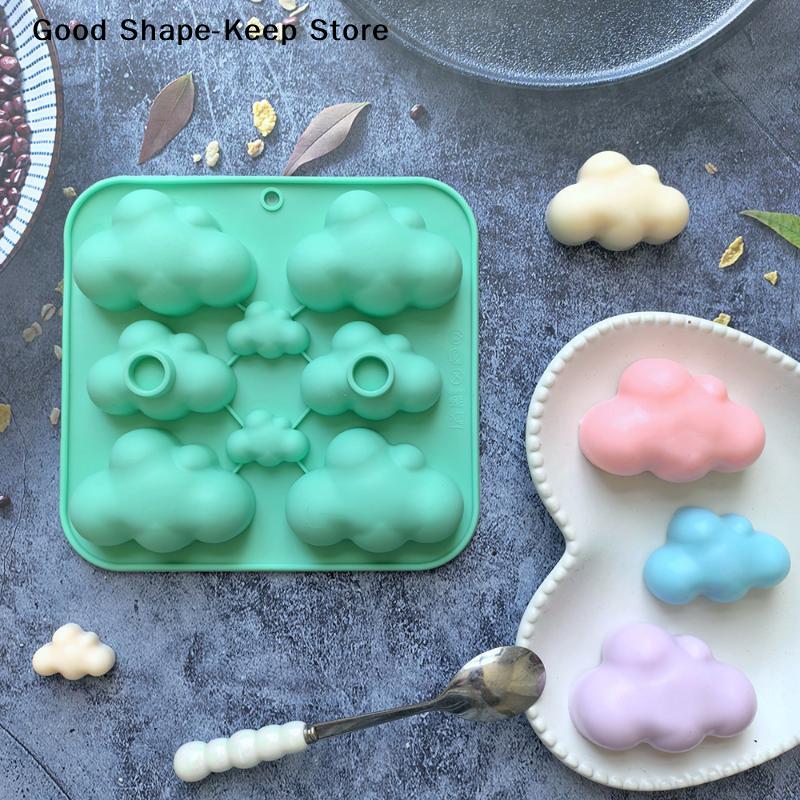 8-Cavity Candle Soap Making Cloud Shaped Silicone Candy Mould Chocolate Pudding Dessert Cake Baking Mould Kitchen Tool