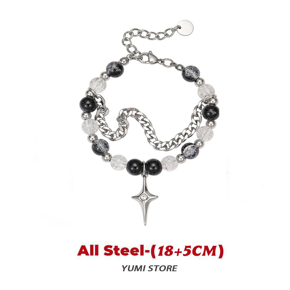 

Titanium Steel Cross Ice Cracking Bead Necklace For Man Punk Spliced Collar Chain Hip Hop Unisex Accessories Wholesale