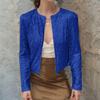 2025 Spring Women's Sequin Cardigan: Versatile Casual Solid Color, Round Neck, Long Sleeve