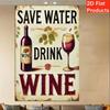 Vintage Metal Poster Save Water Sign 8x12 Inch Wall Decor for Kitchen Bar Cafe