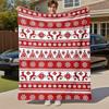 1PC Christmas, PatternOutdoor Flannel Blanket - Soft Plush Decor for Picnics, Camping, Bedroom, Playroom, Office, or Lunch Break 1351A