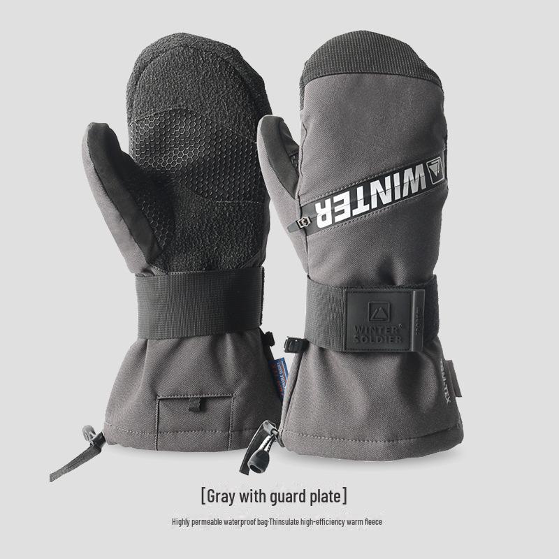 

Kevlar Slip-Resistant Snowboard Gloves with Wrist Guards - Men s Warm, Waterproof Winter Gear Large