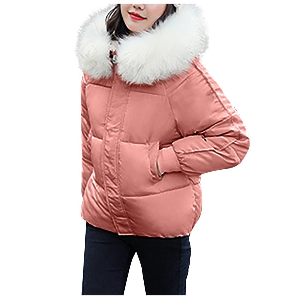 Damen- und Wintermode Kurze Daunen-Baumwolljacke Einfarbig Brotjacke
