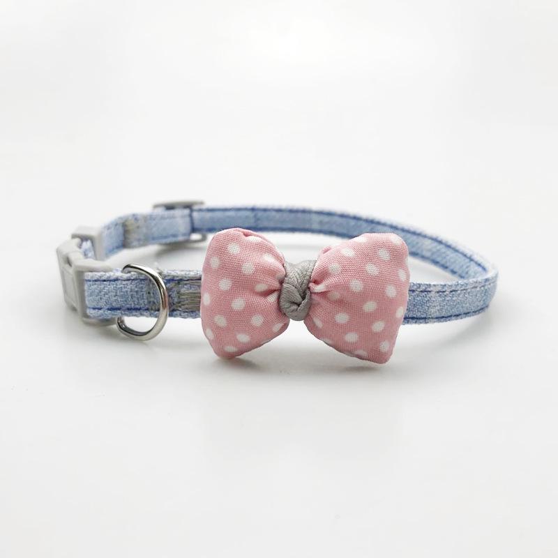 Shuangyu Adjustable Bow Tie Collar for Cats & Small Dogs синий