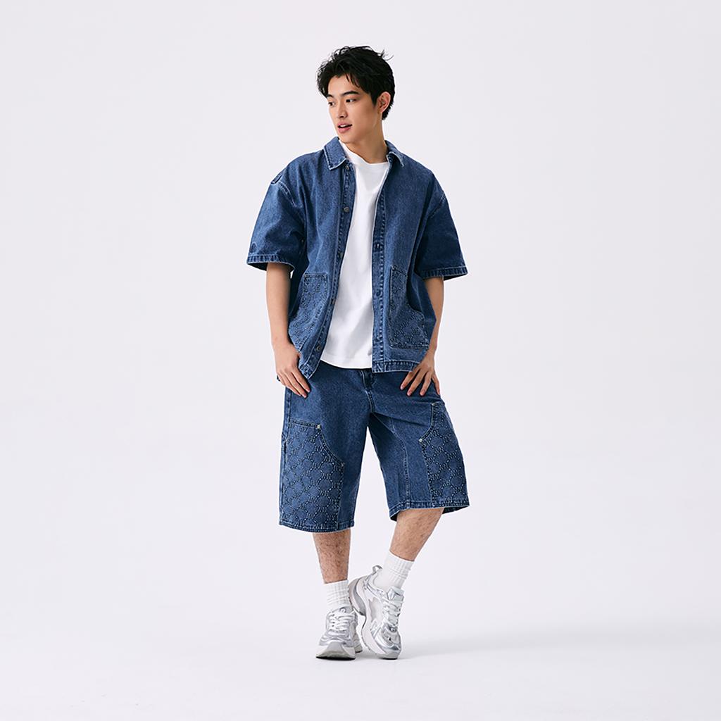 New MLB New York Yankees Denim Shorts Men's Blue 3LDPM0253-50INS