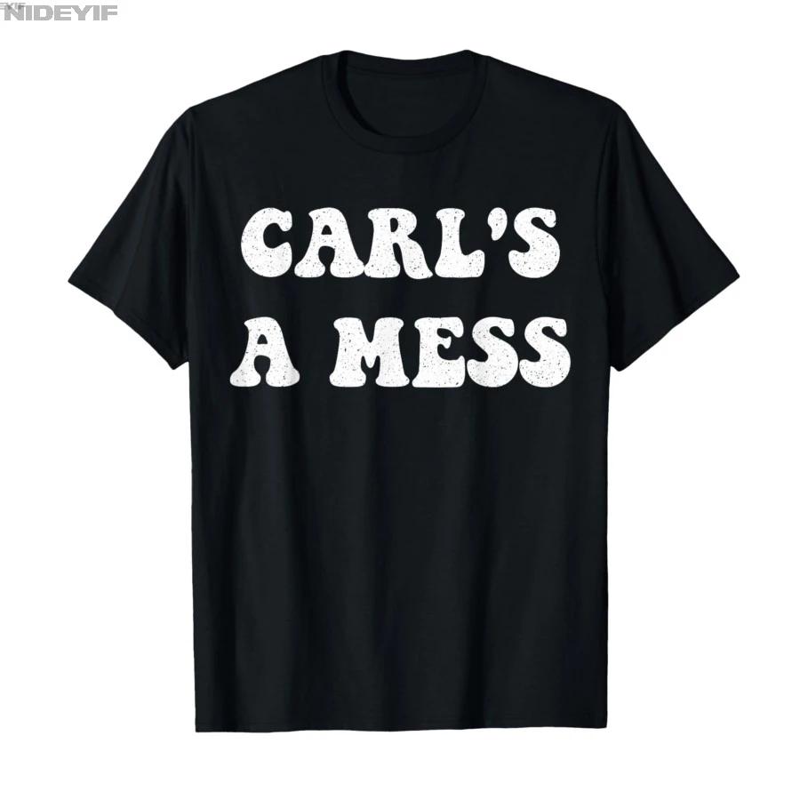 Carls A Mess Meme Groovy Tshirt For Men Women 100 Cotton T Shirts Short Sleeve Tops 04063 S