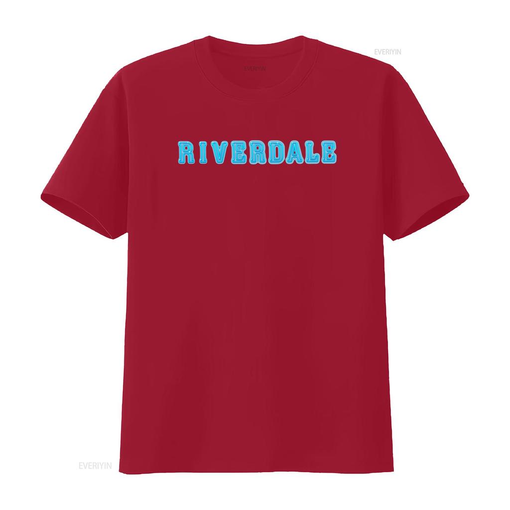Riverdale Logo Neon Blue Print Adult T Shirt Trendy Fashion for Fans vintage Washed graphic Unisex Stylish Casual