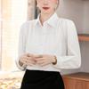 New Spring and Autumn White Long-sleeved Shirt for Women Professional Formal Wear Design Temperament Top White Collar Interview Shirt Summer