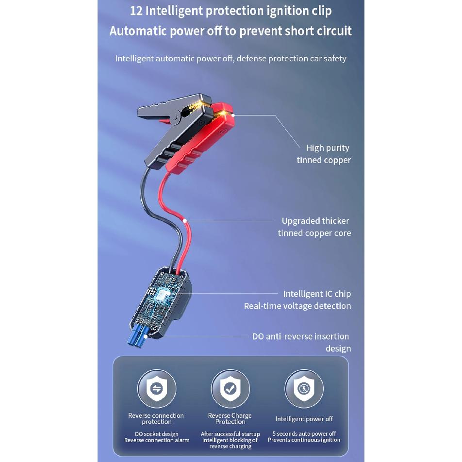 6000A 180psi 5 In1 Car Emergency Battery Pack Light 12v Booster Starting Device Capacitor Compressor Jump Starter With Air Pump