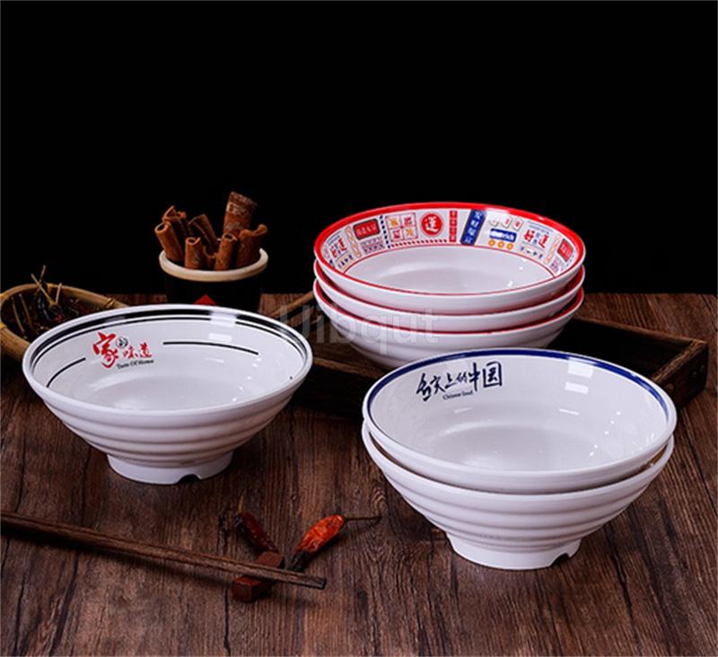 Melamine Noodle Bowl Household Plastic Tableware Restaurant big round Ramen Salad Bowl Thickened Not Easily Broken Soup Bowls