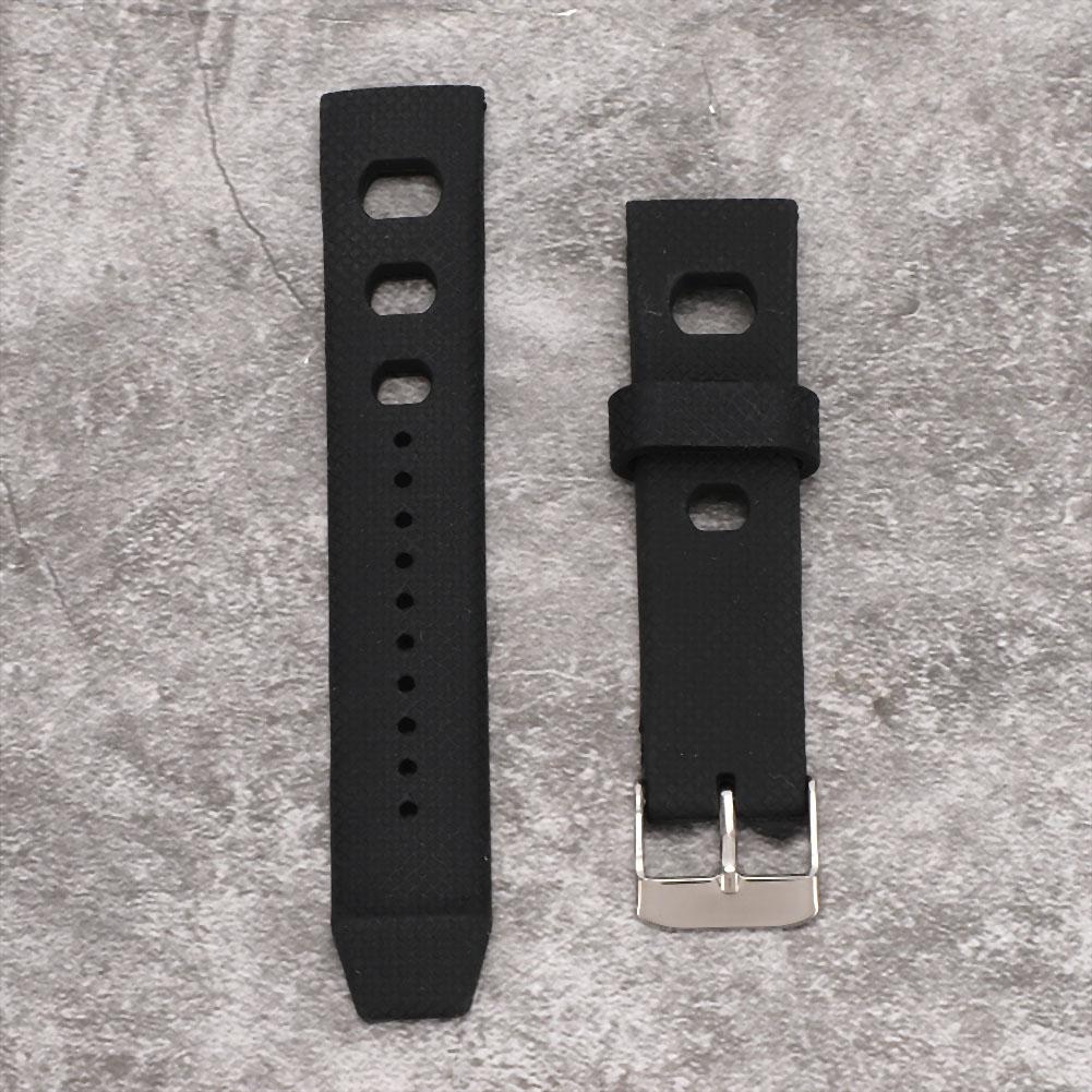 20mm Watch Band Silicone Pin Buckle Waterproof Sweat Proof Watch Strap
