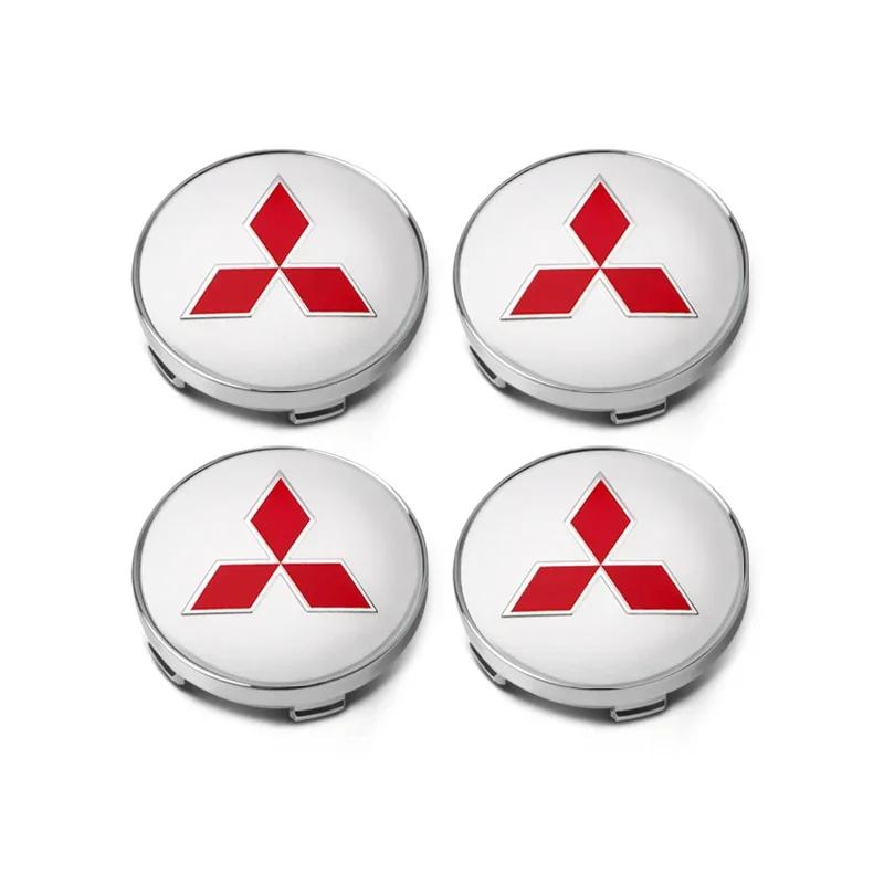 4ks 56mm+60mm Krytky středů kol pro auto, Poklice ráfku, Samolepky s emblémem Pro Mitsubishi Pajero Asx Lancer Outlander 3 l200 Příslušenství