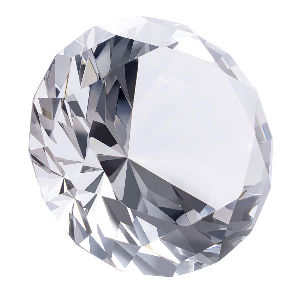 

100mm Multicolored Crystal Diamond Glass Wedding Gift for Wife Paperweight, Paperweight, Ornament, Birthday, Mother s Day, Anniversary, (Light Blue)