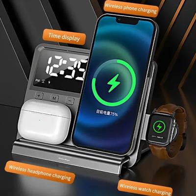5 In 1 Wireless Charger Stand Fast Charging Dock Station For iPhone 16 15 14 13 12 11 Pro Max  Watch Airpods Pro IWatch 8 7