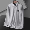 New Men's Embroidered Non-Iron Polo Shirt: High-Quality, Long-Sleeved Casual Business Top for Autumn and Winter.