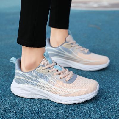 Sneaker Damen Sommer Atmungsaktiv Laufen Weiche Sohle Bequem Plateau Lässige Mesh-Sneaker Rutschfest Leichte Trainingsschuhe