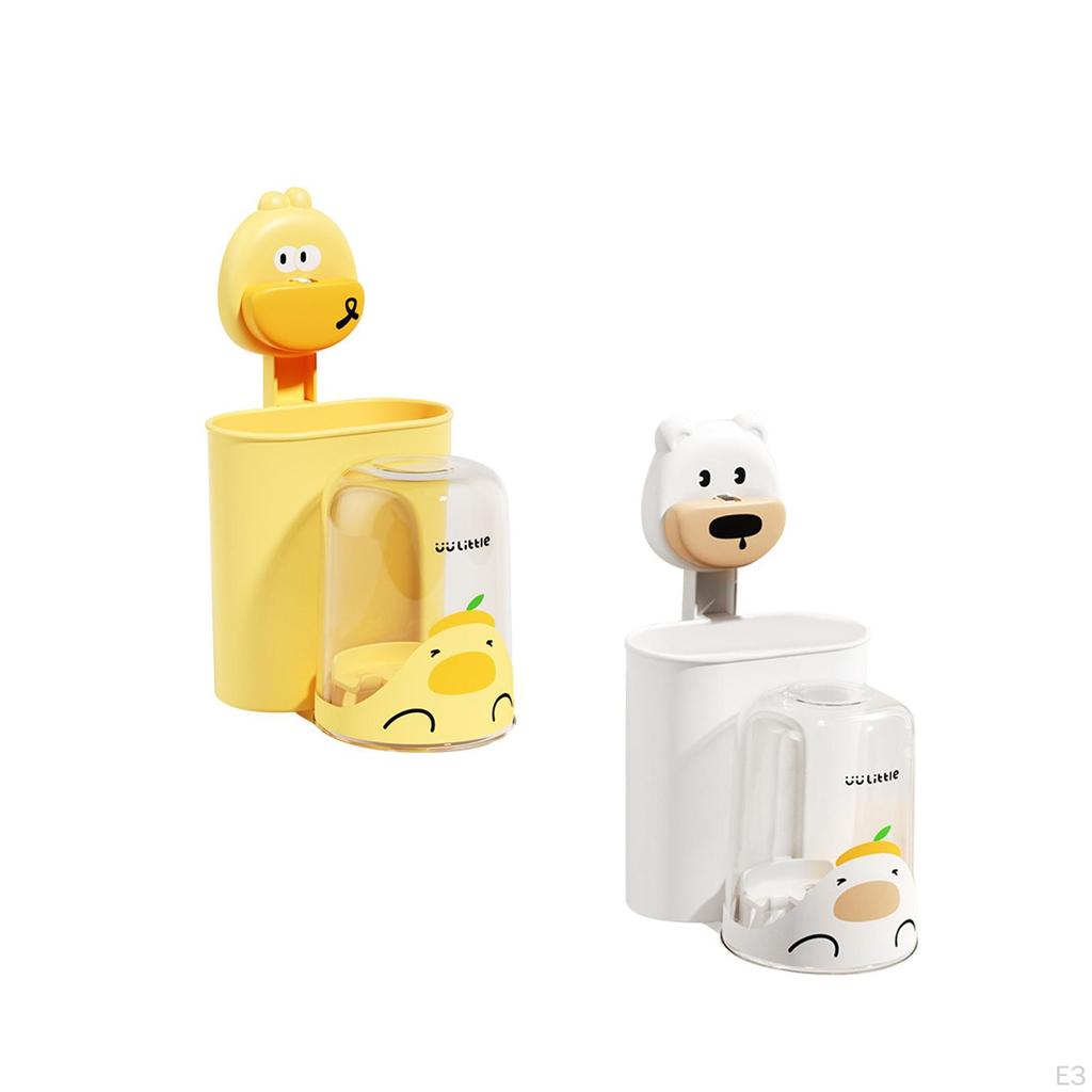 Bathroom Organizer with Rinse Cup and Self Draining Toothbrush Holder