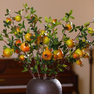DIY Artificial Pomegranate Branches Plastic Realistic Simulation Foam Fruit Tree 6-Fruit Elegant Fake Plants Restaurant Hotel