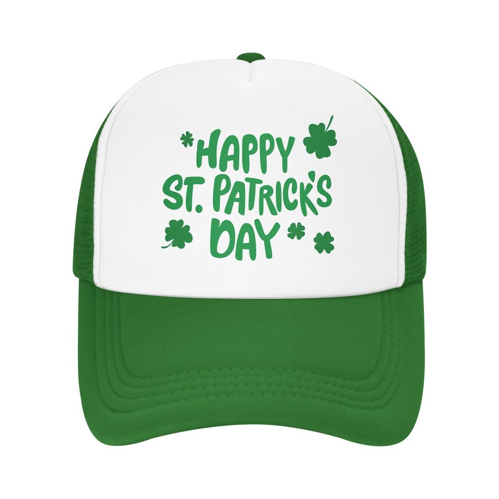 Happy Saint Patricks Day  Outfits Mesh Trucker Hat Summer Breathable  Meshback Sun Caps Trendy Adjustbale