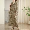 2025 Spring Floral V-Neck Retro Long Dress In Cotton Linen