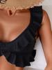 Women's Solid Color Ruffle Tie-Up Bikini Set