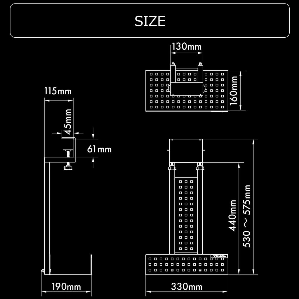 Bauhutte Game Console Storage Compatible with PS5 and New Clamp Under-Desk Rack, (Old Models), Type, BHS-330G-BK