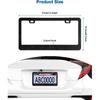 Black Carbon Fiber License Plate Frames, Plastic Number Plate Holder Print Carbon Pattern for Men and Women, 2 Pack with Screws Caps for Front Rear