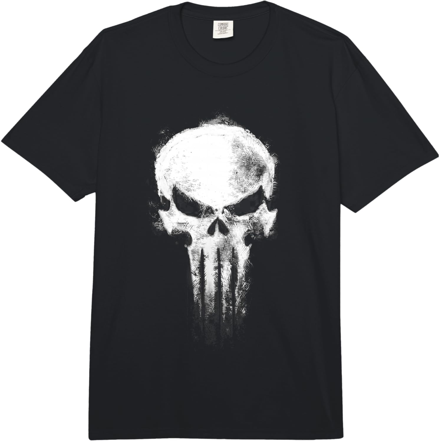 Marvel Daredevil: Born Again Punisher Skull Grit Distressed Comfort Colors Adult Heavyweight T-Shirt S